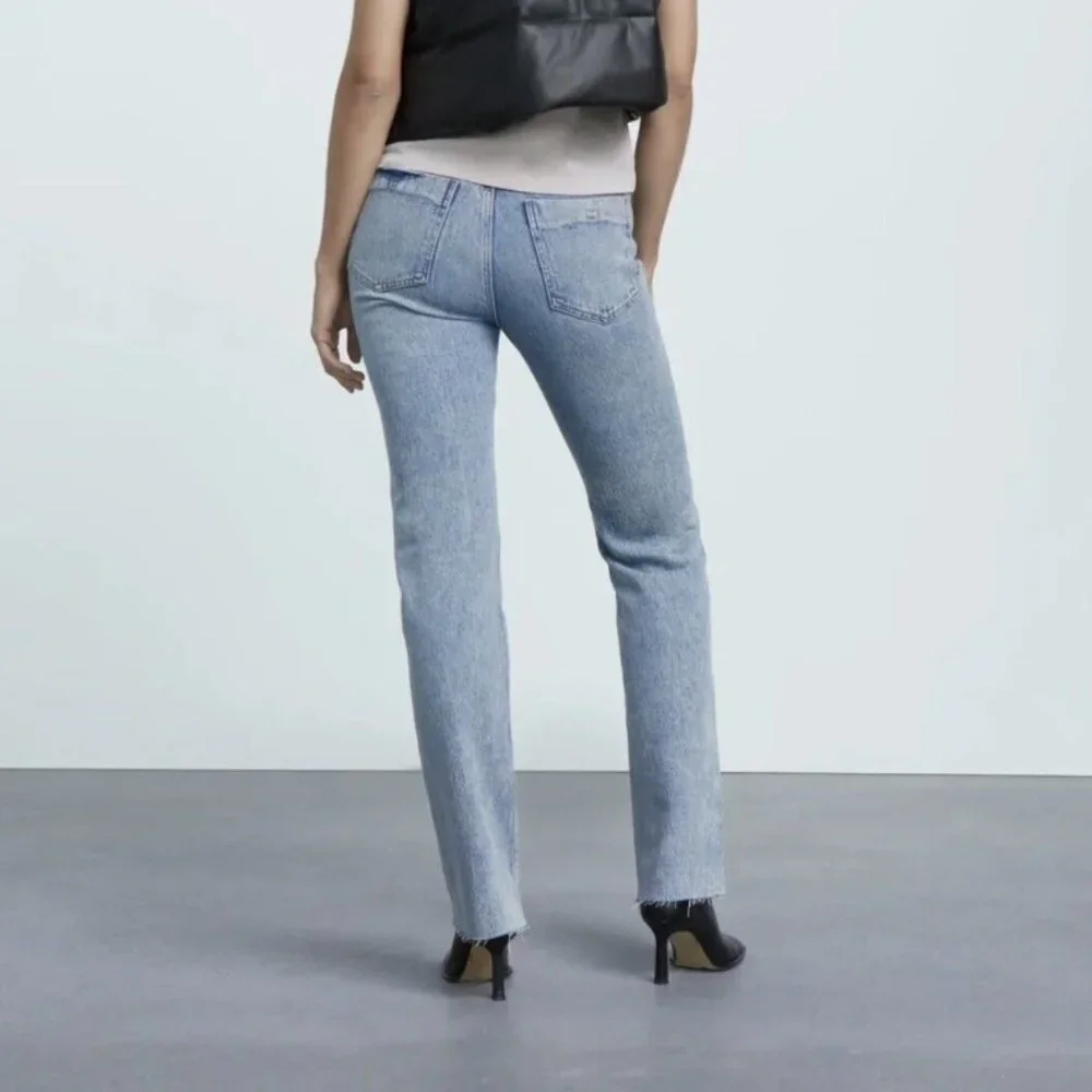NWT Zara High Rise Straight Leg Jeans 6164/219/406 - Picture 2 of 10